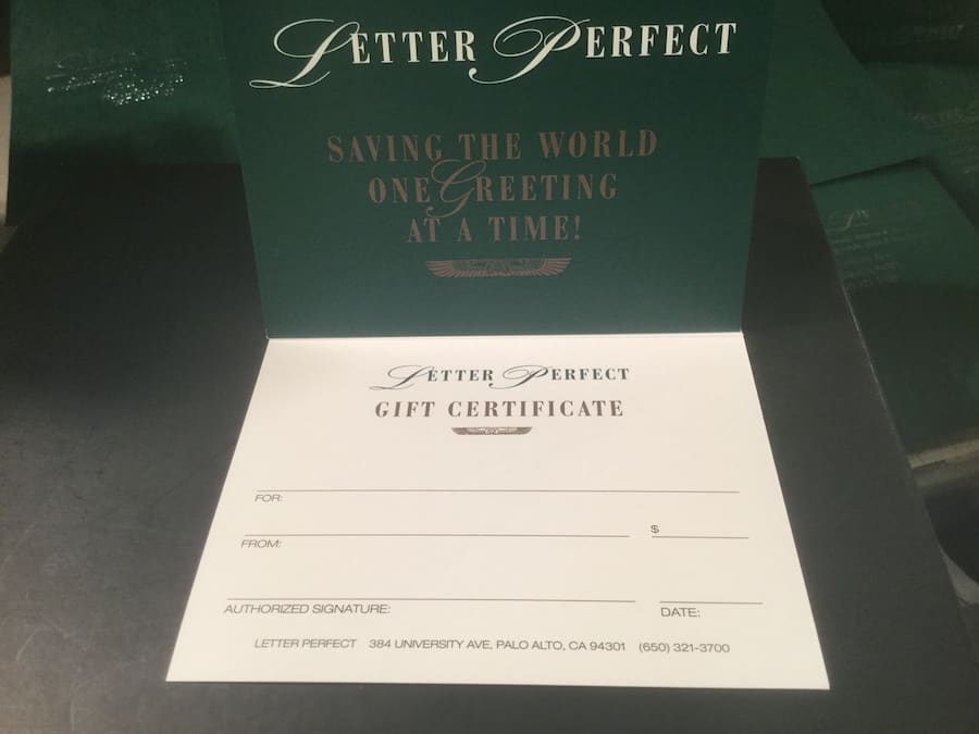 Letter Perfect Gift Certificate